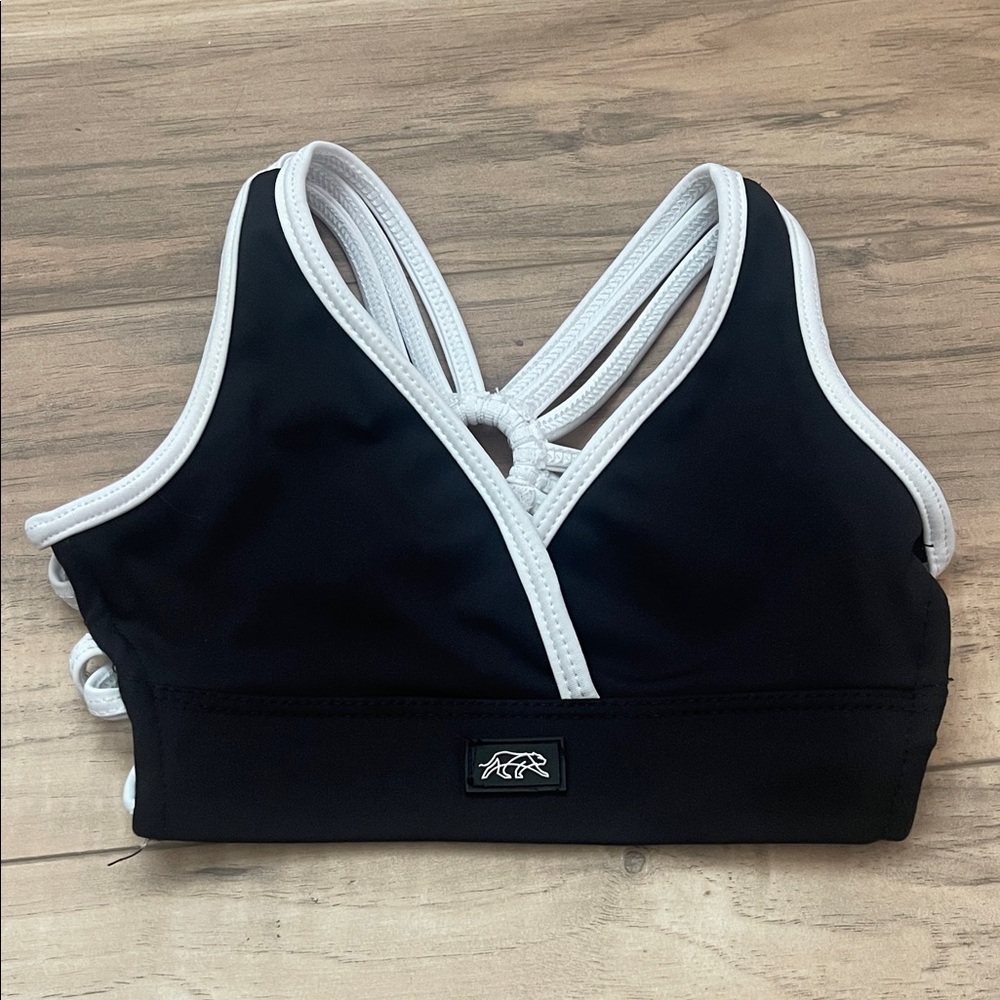 Stylish Black and White Sports Bra